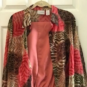 Elastic waste pants and matching fall blouse